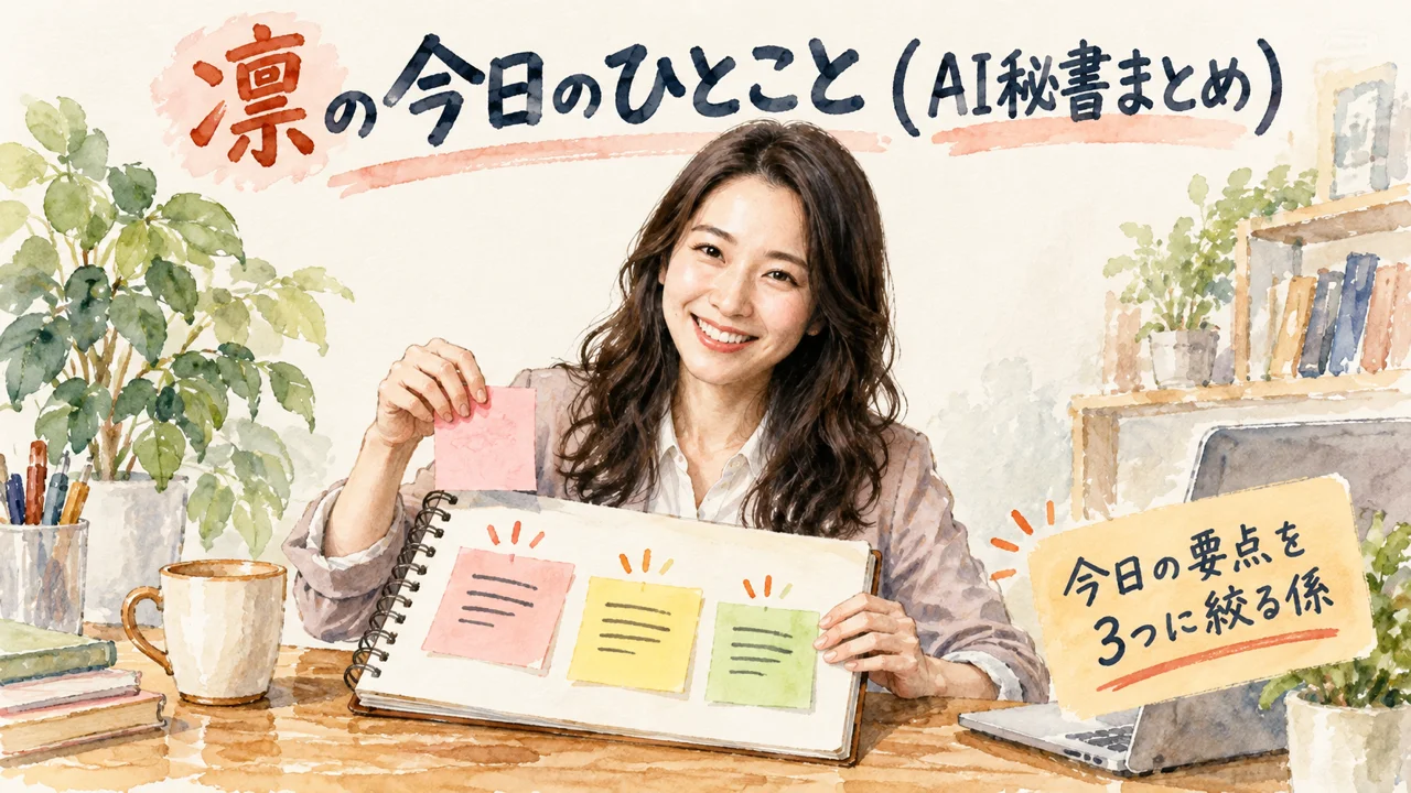AI秘書 凛が今日のひとことをまとめるグラレコ