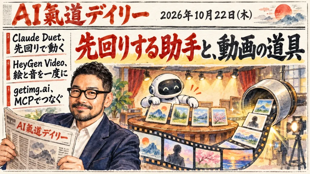 2026年10月22日のAIニュースをまとめた新聞風アイキャッチとひろくん