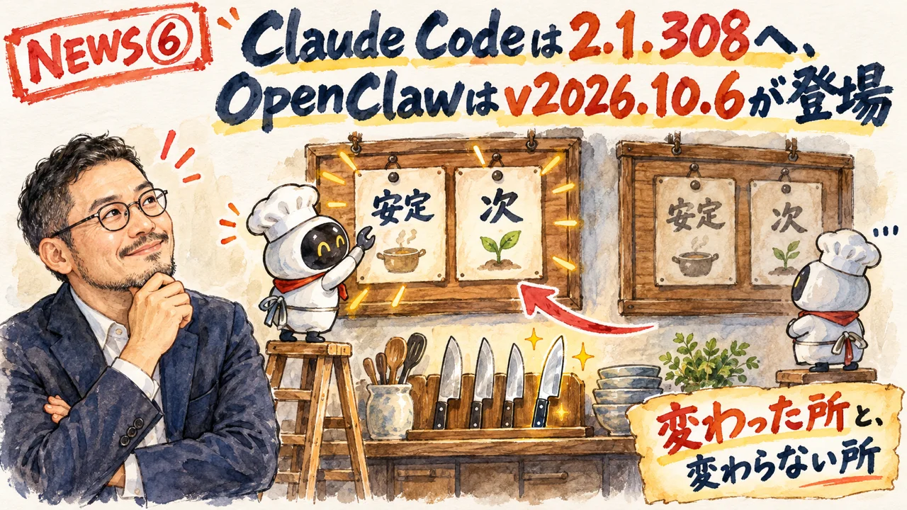 Claude CodeとOpenClawの版の動きの図解