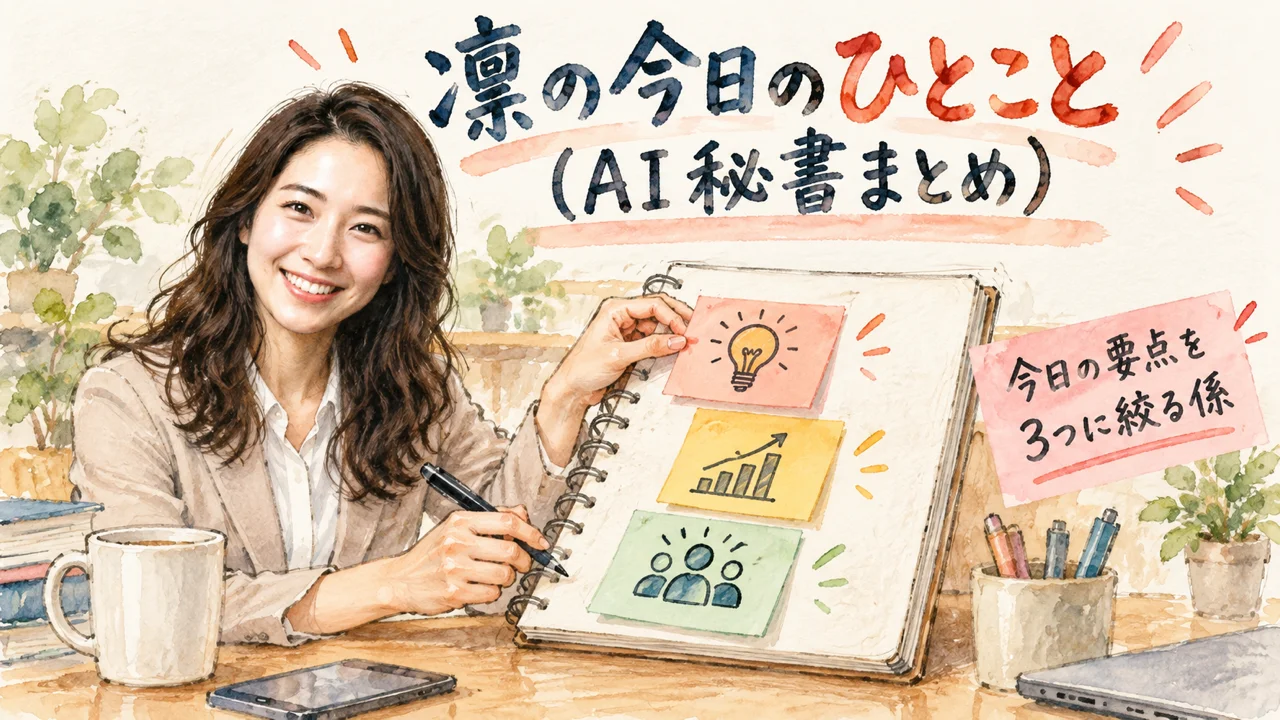 AI秘書 凛が今日のひとことをまとめるグラレコ