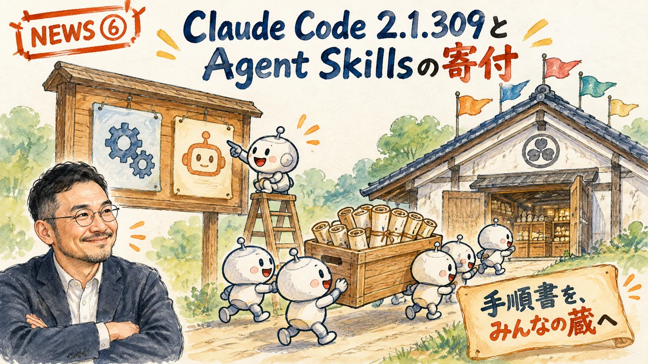 Claude Codeの更新とAgent Skills寄付の定点チェック図