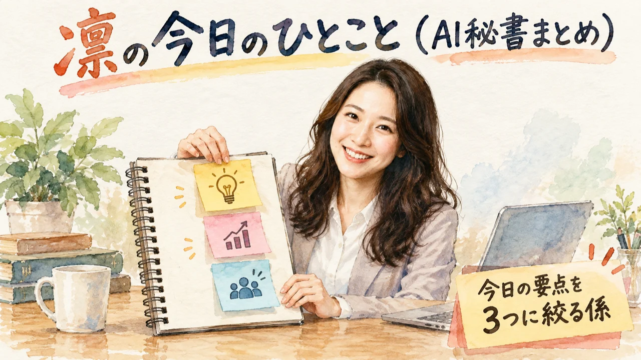 AI秘書 凛が今日のひとことをまとめるグラレコ