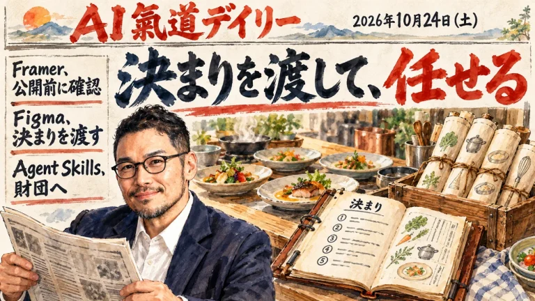 2026年10月24日のAIニュースをまとめた新聞風アイキャッチとひろくん