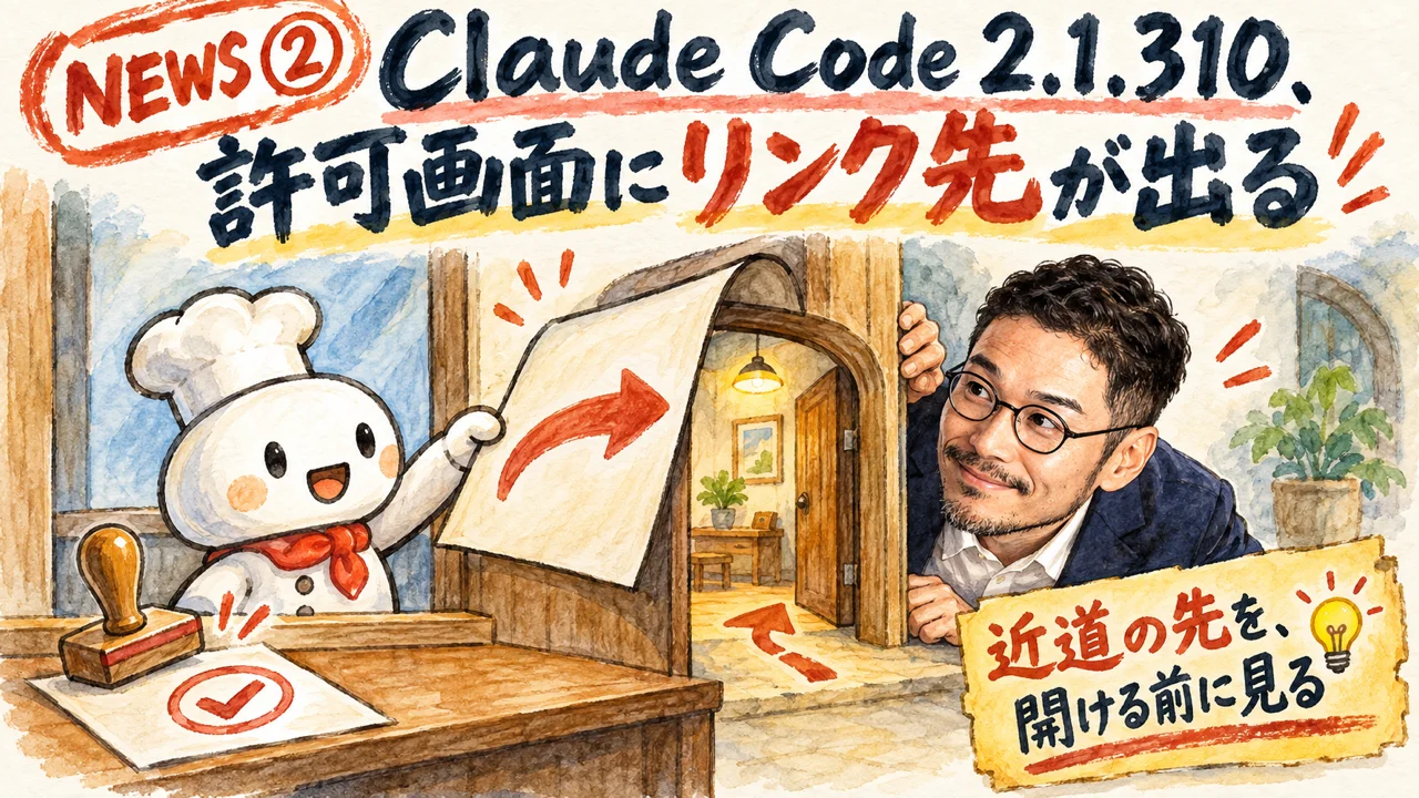 Claude Code 2.1.310の更新内容を並べた図解