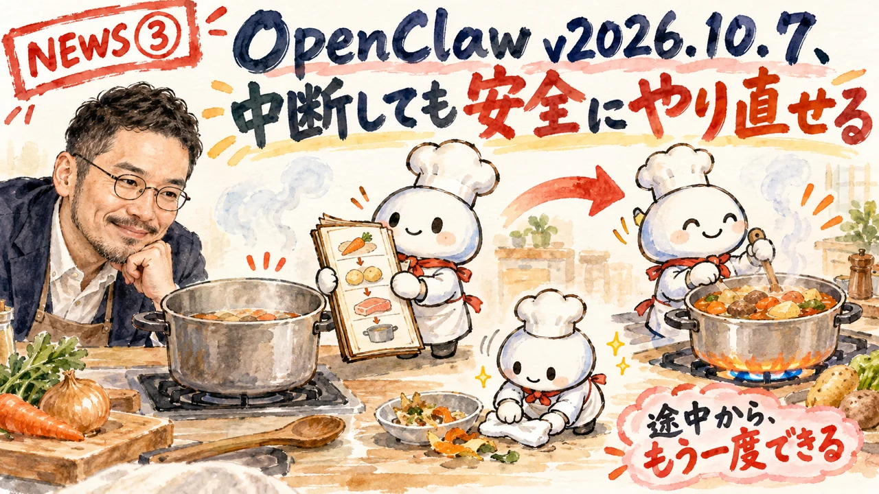OpenClaw v2026.10.7の回復と更新の図解