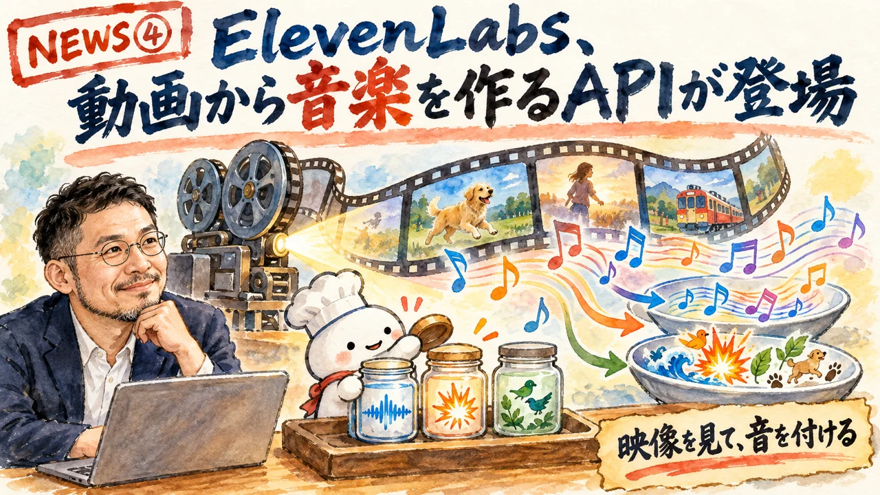動画から音楽が返るVideo to Musicの流れの図解
