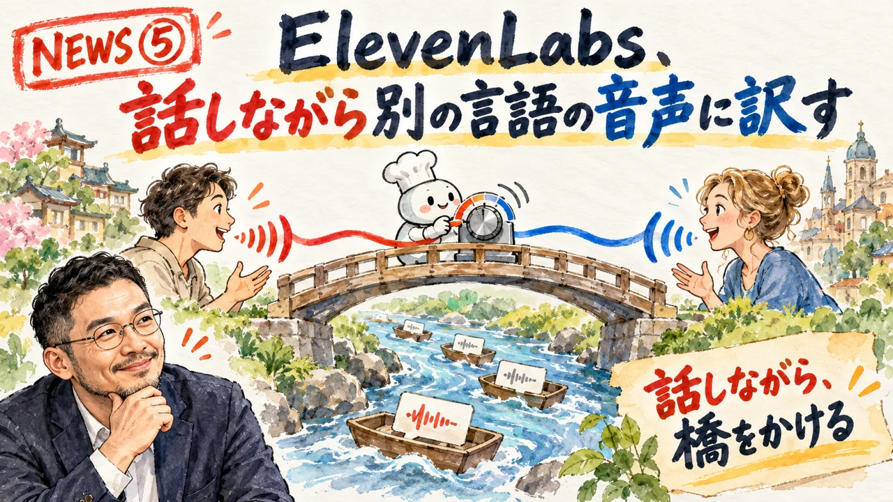 話しながら別の言語の音声に変わる仕組みの図解