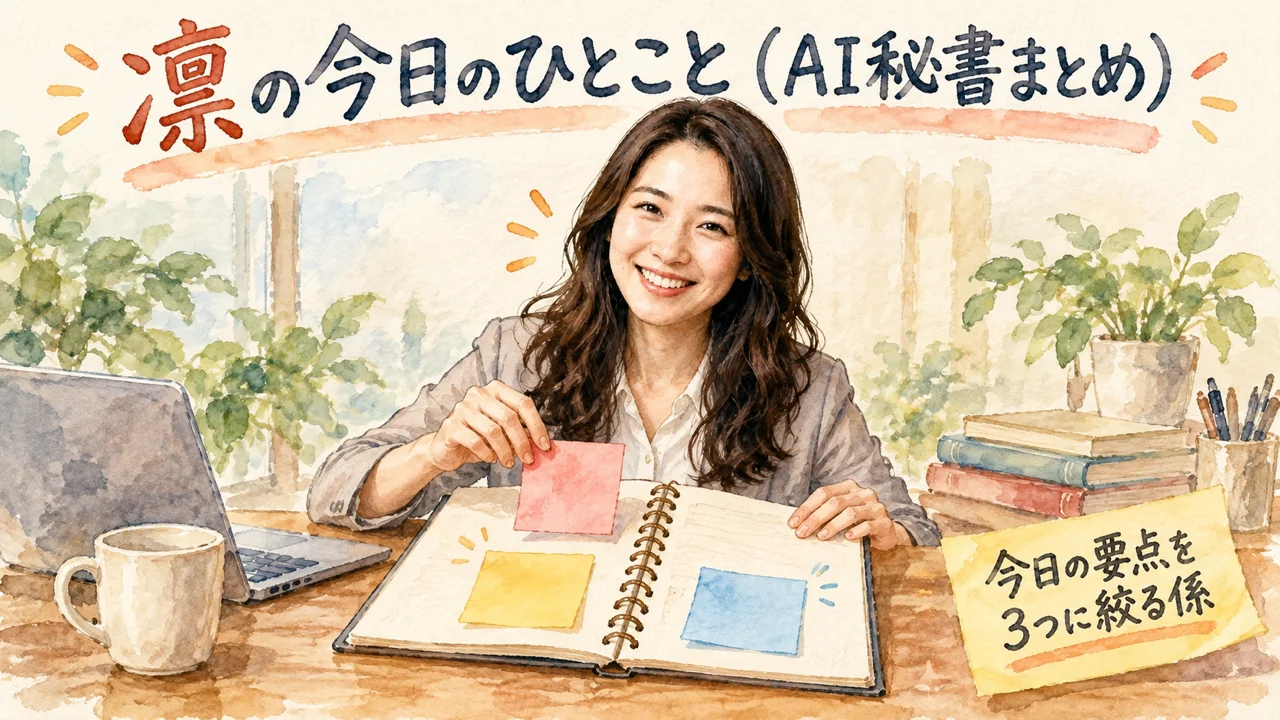 AI秘書 凛が今日のひとことをまとめるグラレコ