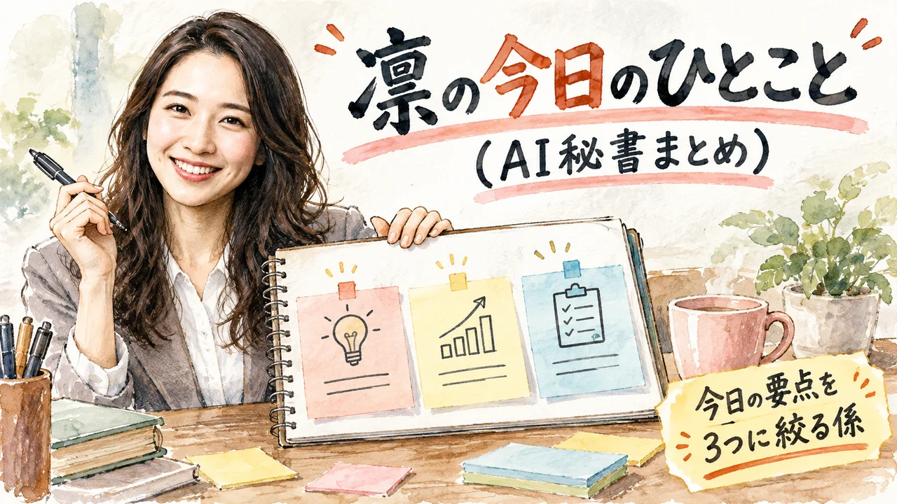 AI秘書 凛が今日のひとことをまとめるグラレコ