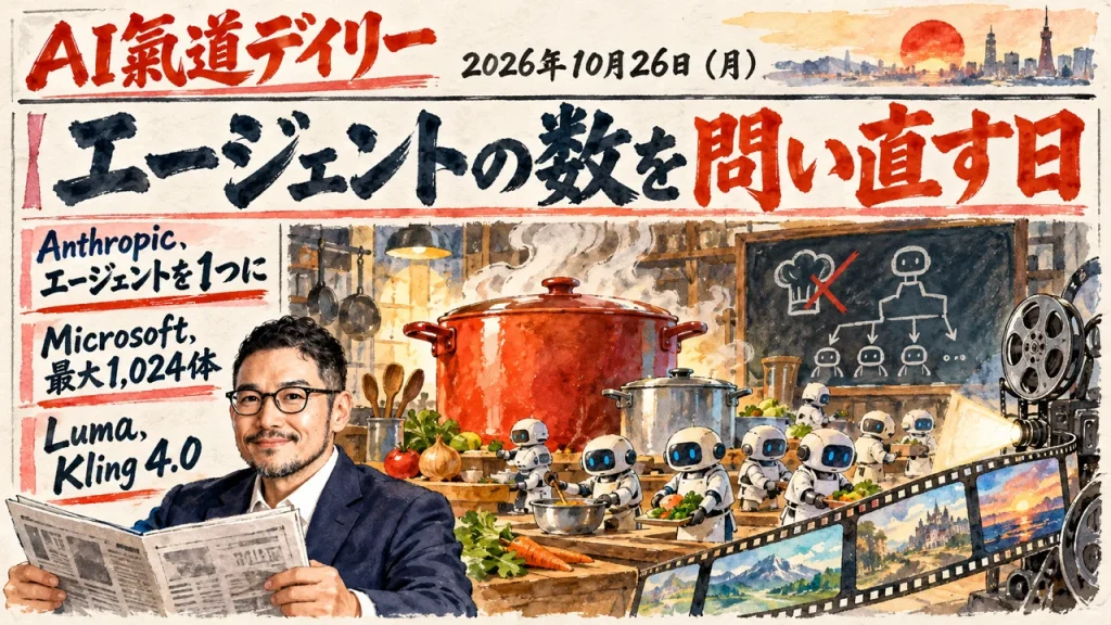 2026年10月26日のAIニュースをまとめた新聞風アイキャッチとひろくん