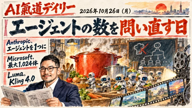 2026年10月26日のAIニュースをまとめた新聞風アイキャッチとひろくん