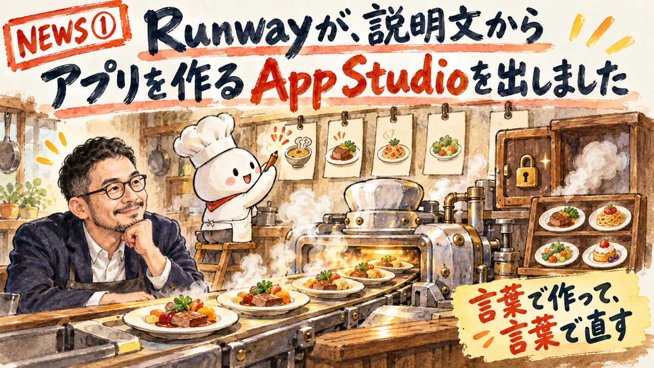 説明、修正、共有の3手順で動くRunway App Studio