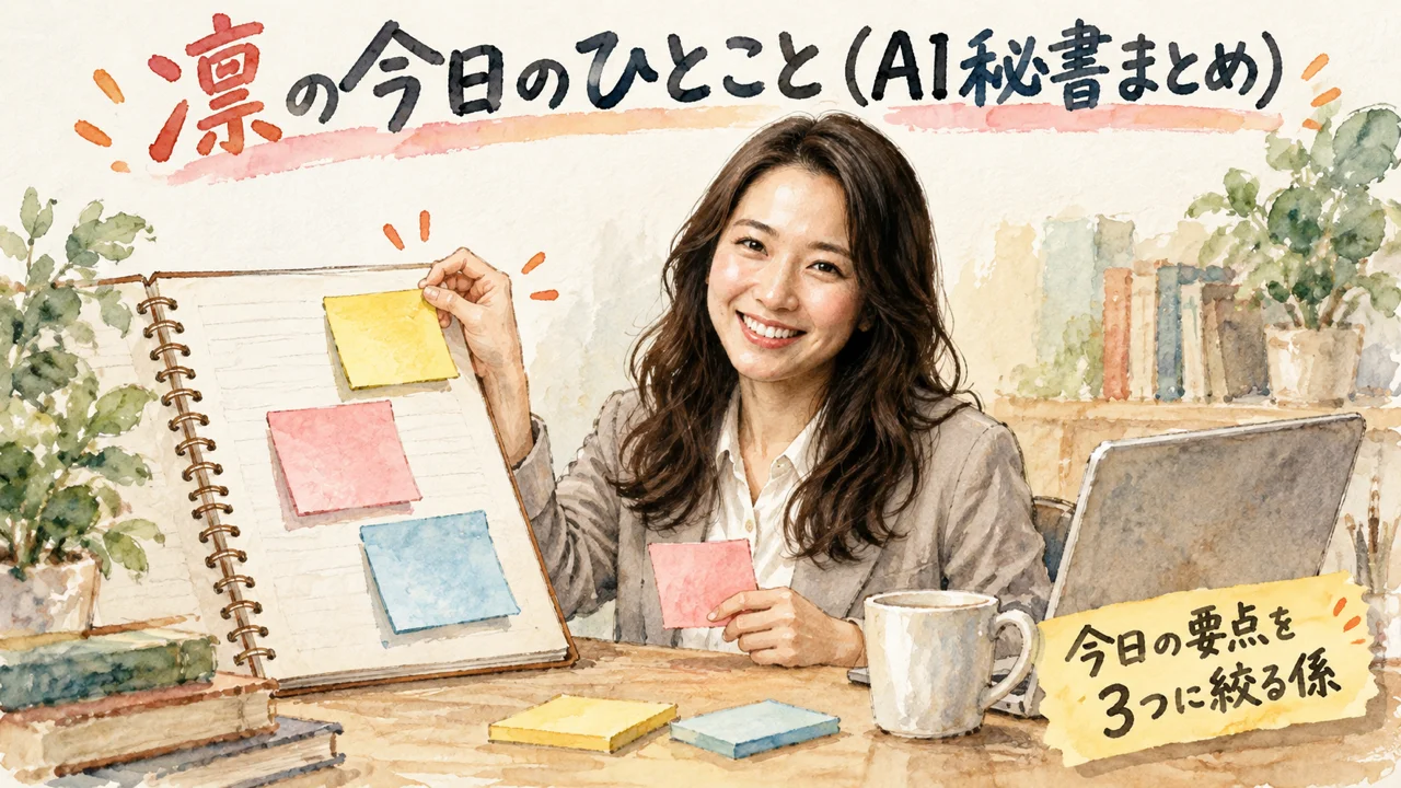 AI秘書 凛が今日のひとことをまとめるグラレコ