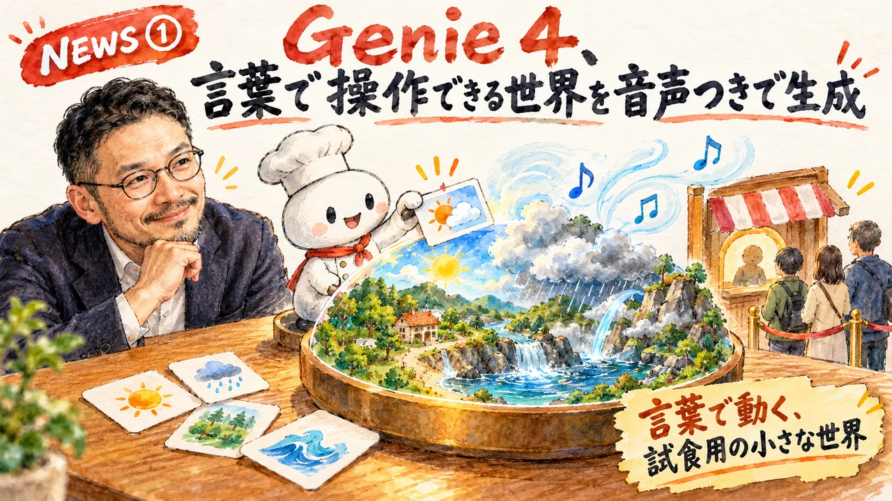 言葉で操作できる世界シミュレーションの図解