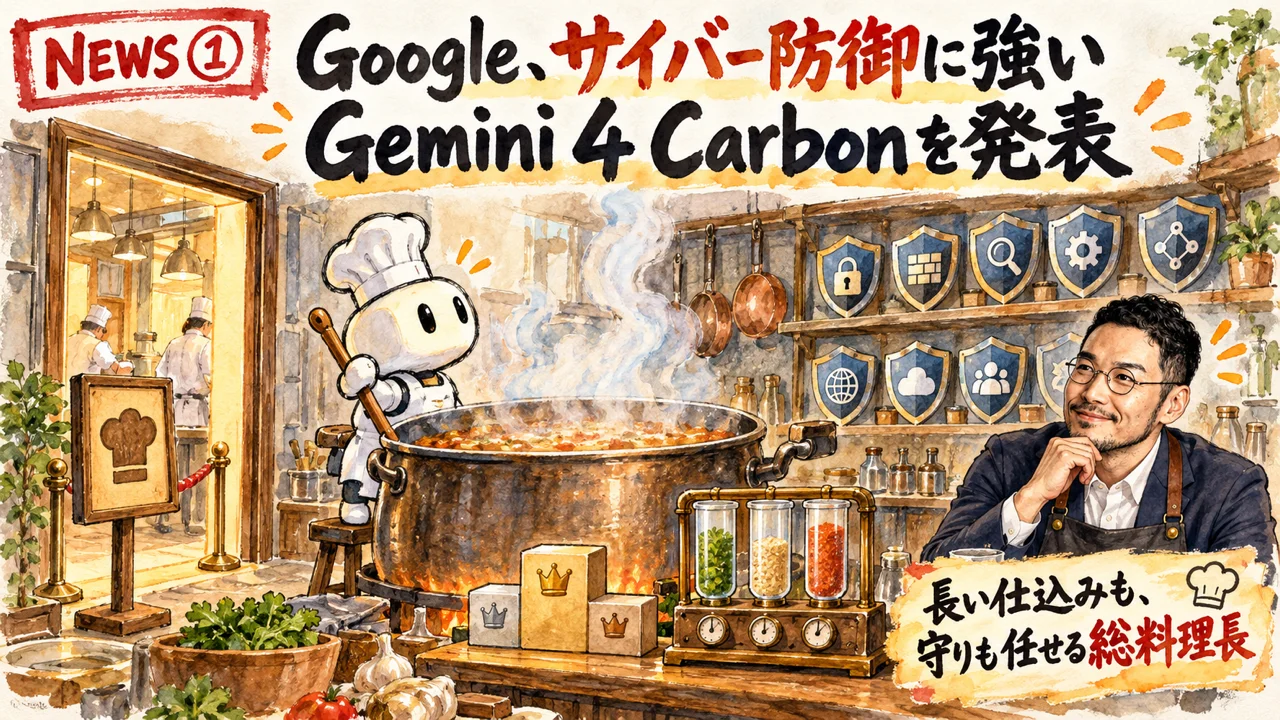 Gemini 4 Carbonの順位とサイバー防御の数字を並べた図解