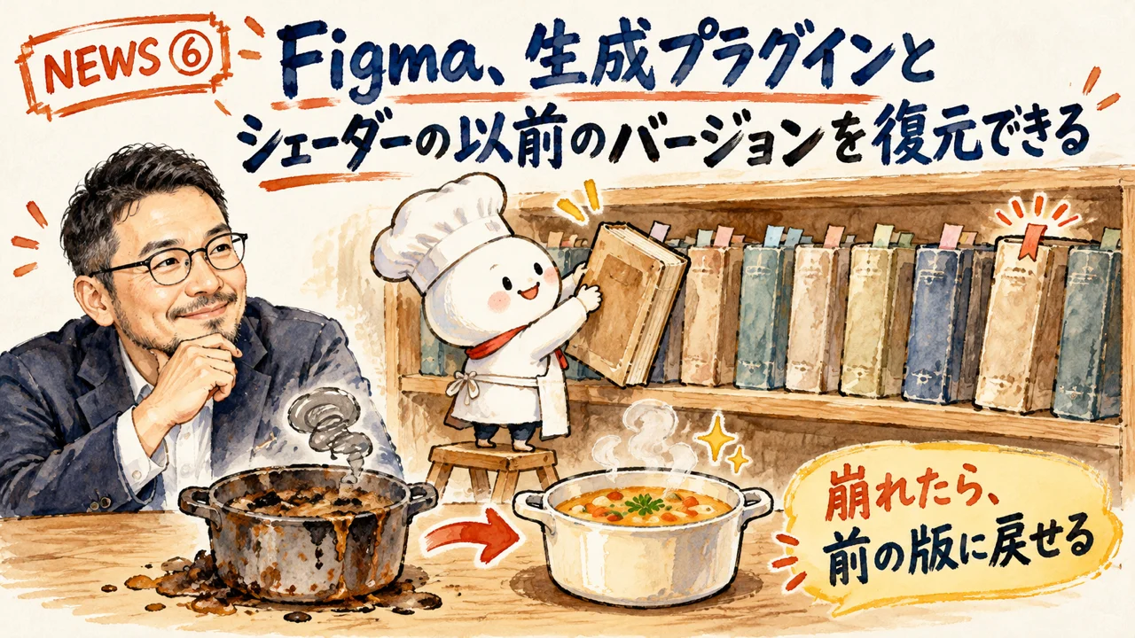 Figmaで以前のバージョンを見て復元する流れの図解