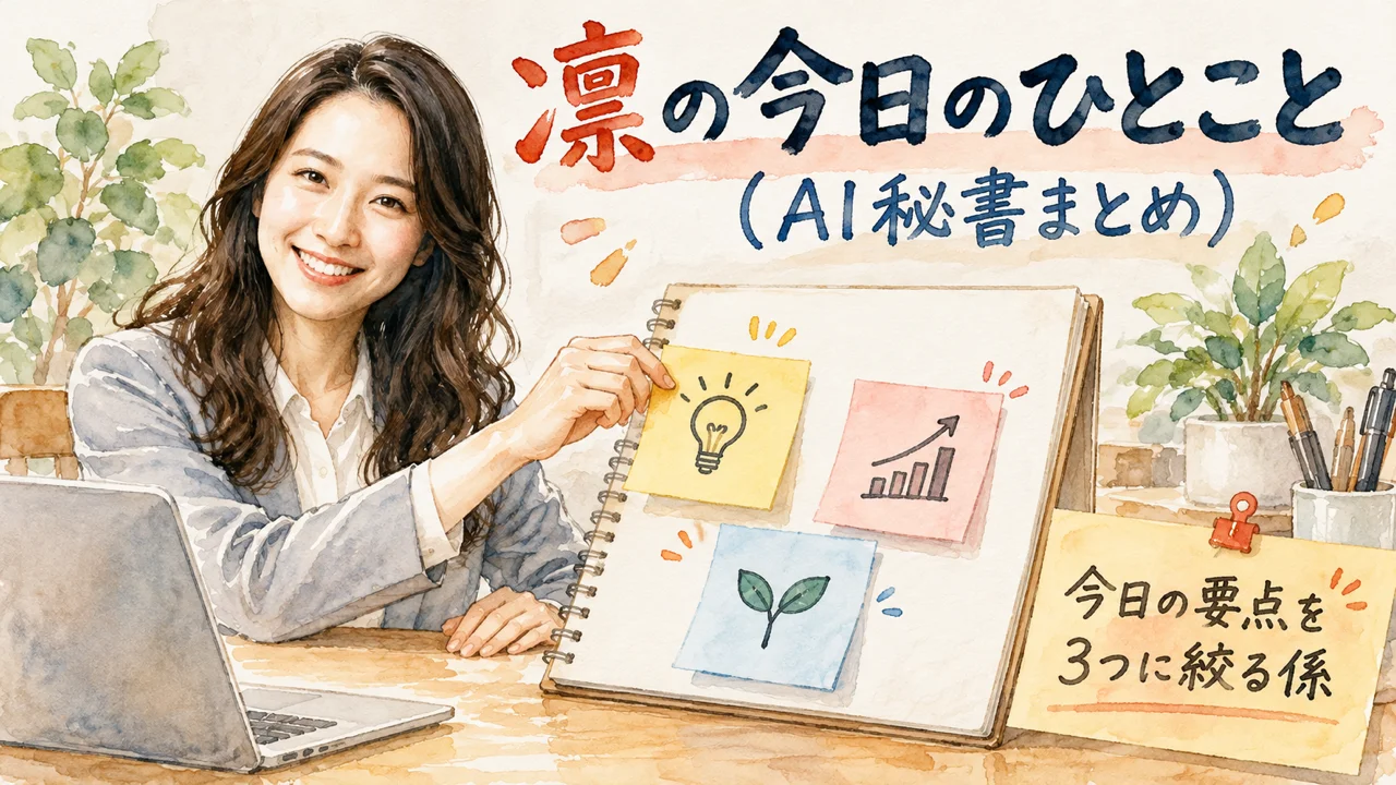AI秘書 凛が今日のひとことをまとめるグラレコ