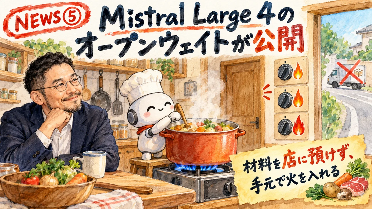 Mistral Large 4のオープンウェイト公開の図解