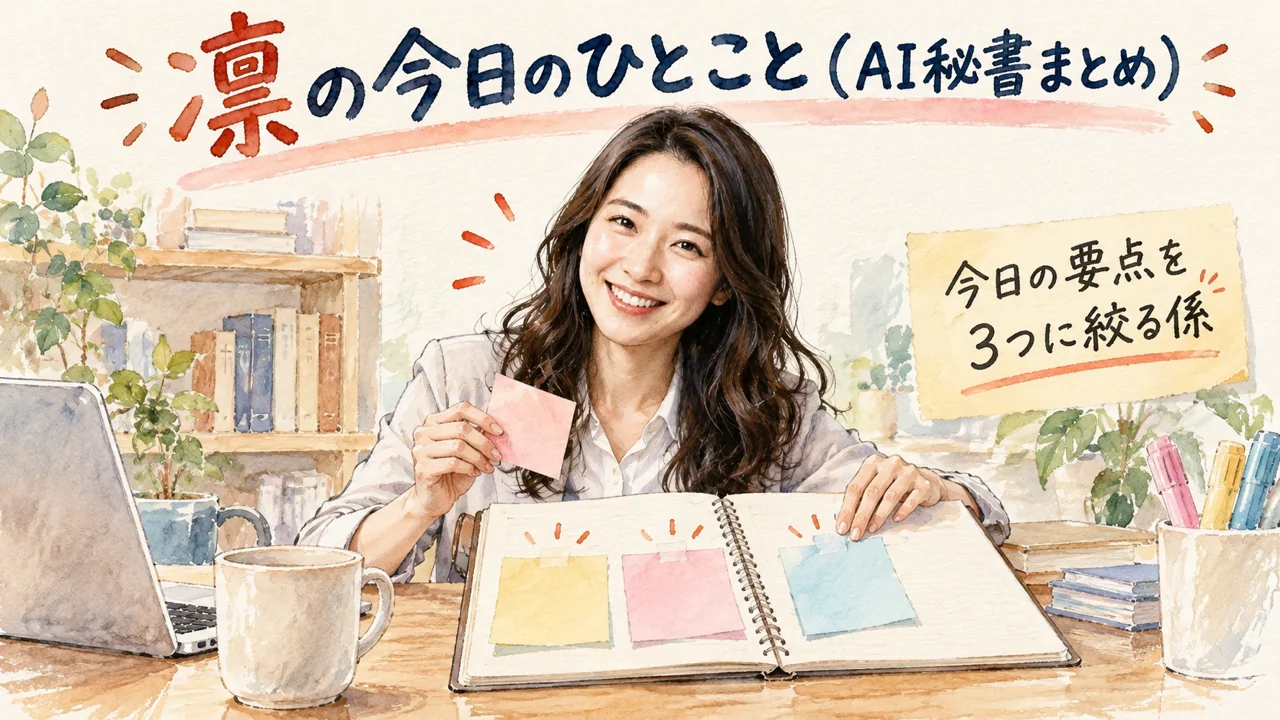 AI秘書 凛が今日のひとことをまとめるグラレコ