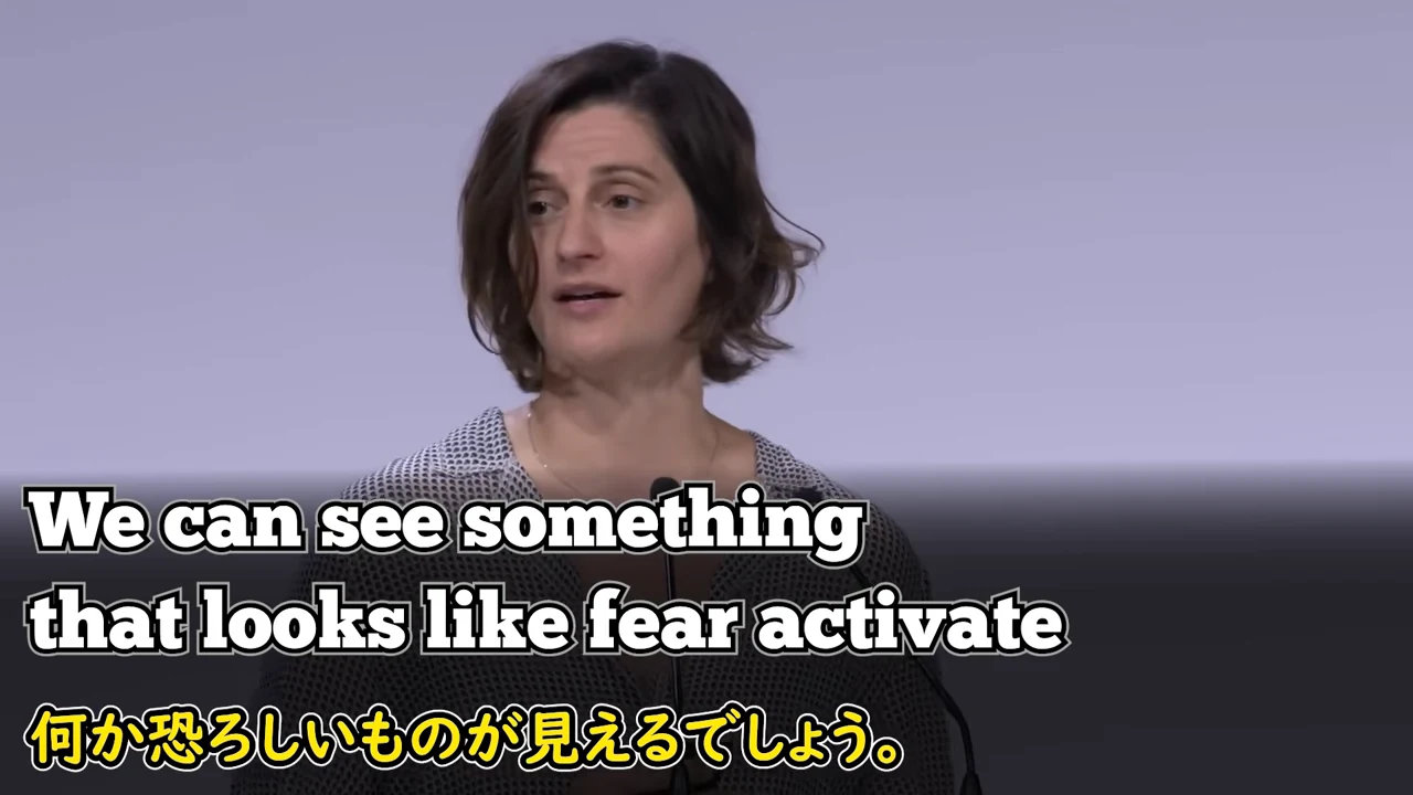 動画キャプチャ: 恐ろしいものが活性化するのが見えると語る場面（7:17頃）