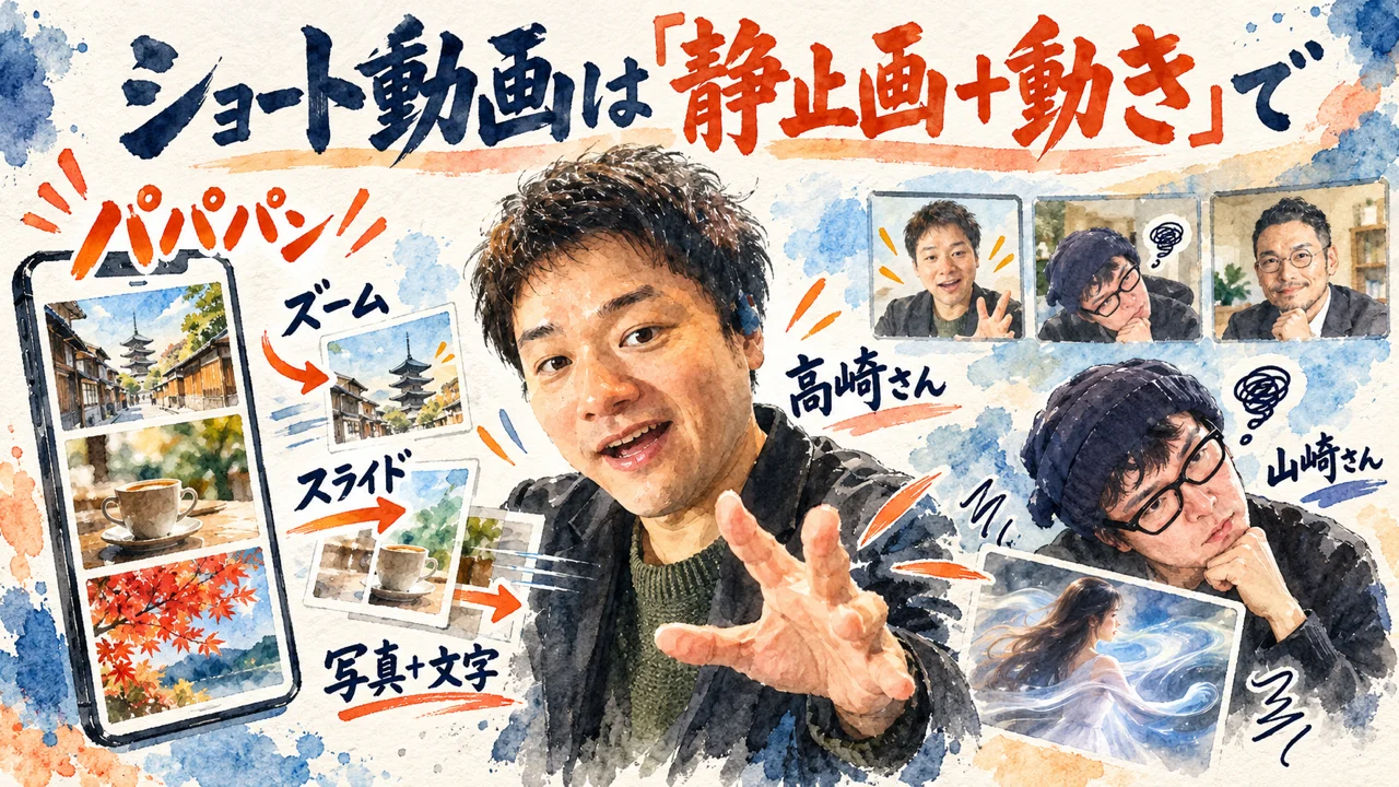 ショート動画は静止画に動きを付けて作る｜ズーム・スライド・写真と文字の組み合わせ