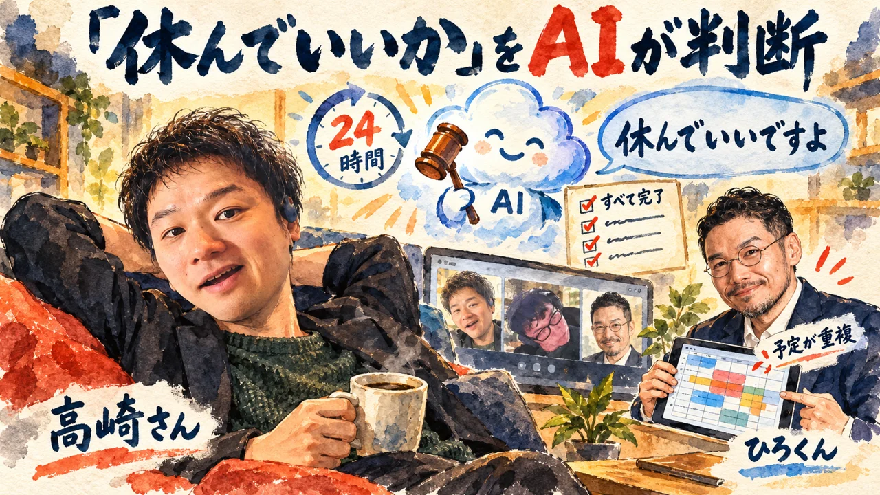 24時間動くクラウドのAIエージェントが休んでいいかを判断する図