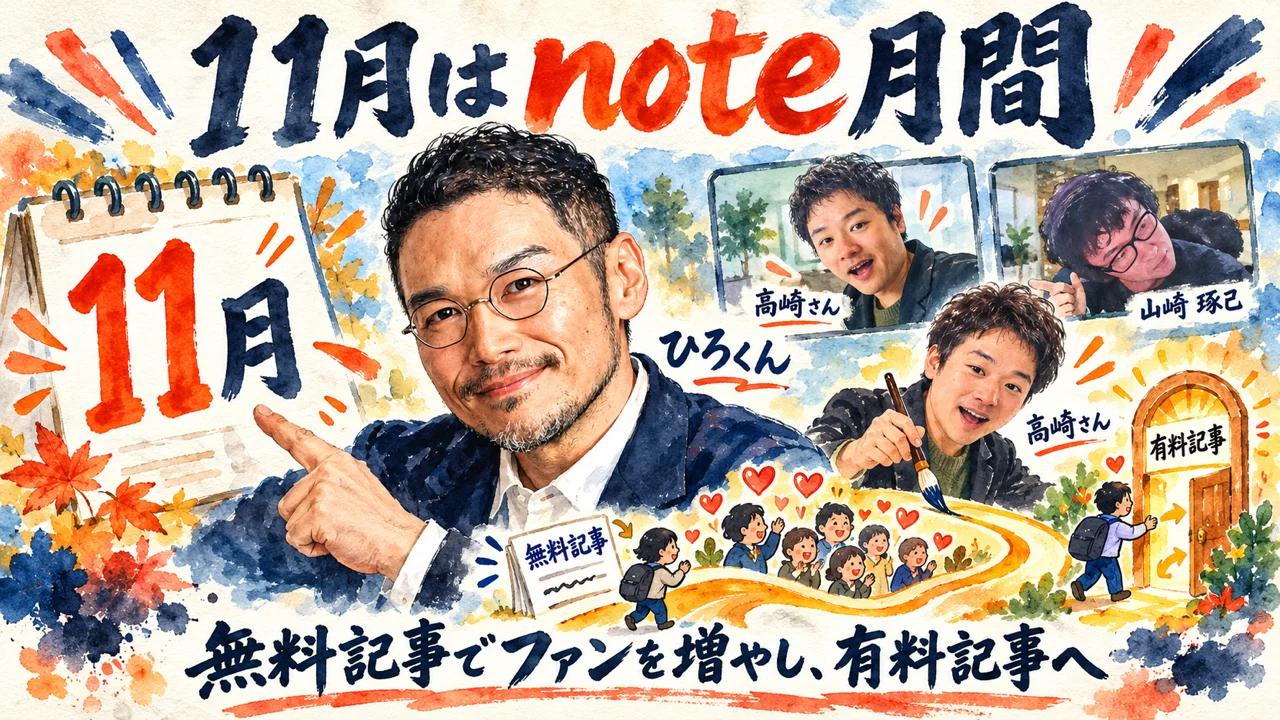 11月はnote月間｜無料記事でファンを増やし有料記事へつなげる流れ