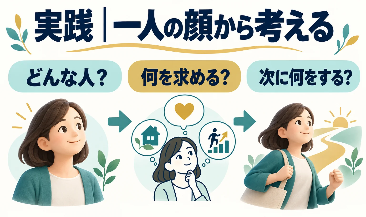 実践｜一人の顔から考える。どんな人？、何を求める？、次に何をする？