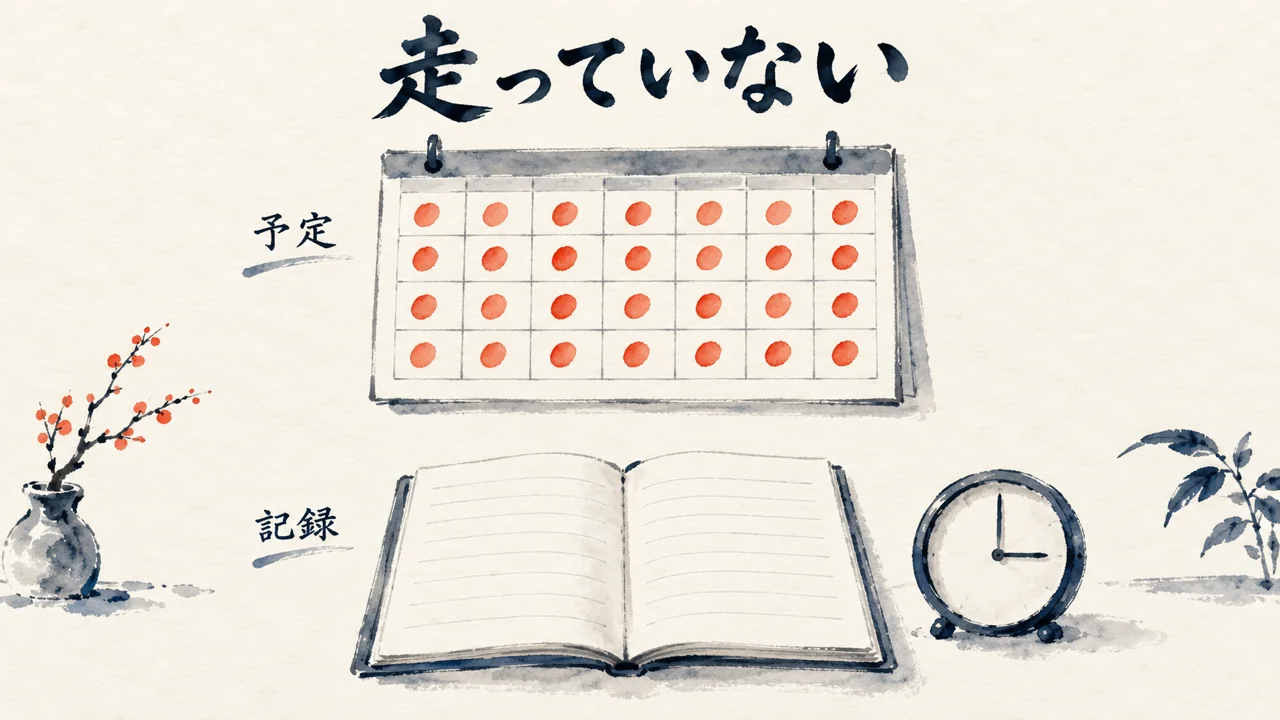 予定は毎日あるのに、実行の記録帳が空のまま。走っていなかったことの図解