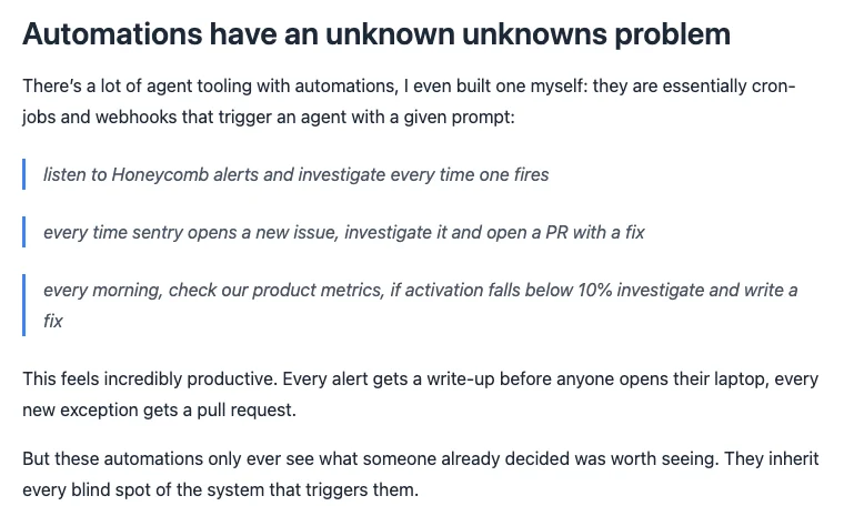 元記事キャプチャ: Automations have an unknown unknowns problem の節
