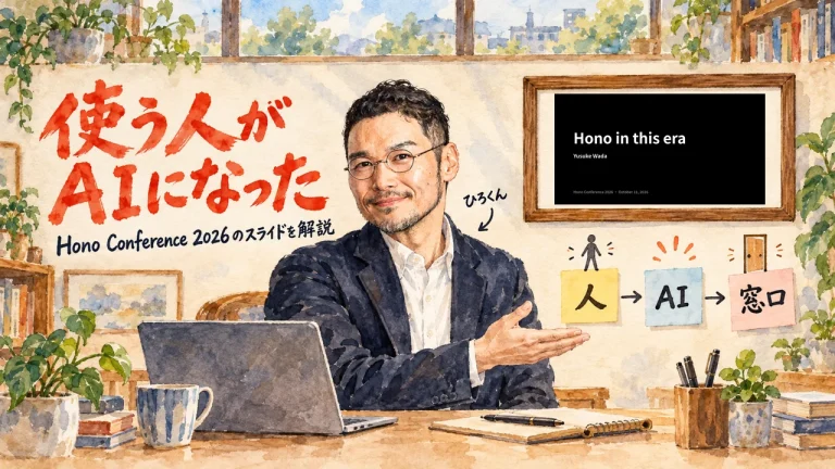 使う人がAIになった。Hono Conference 2026のスライドを解説（アイキャッチ）