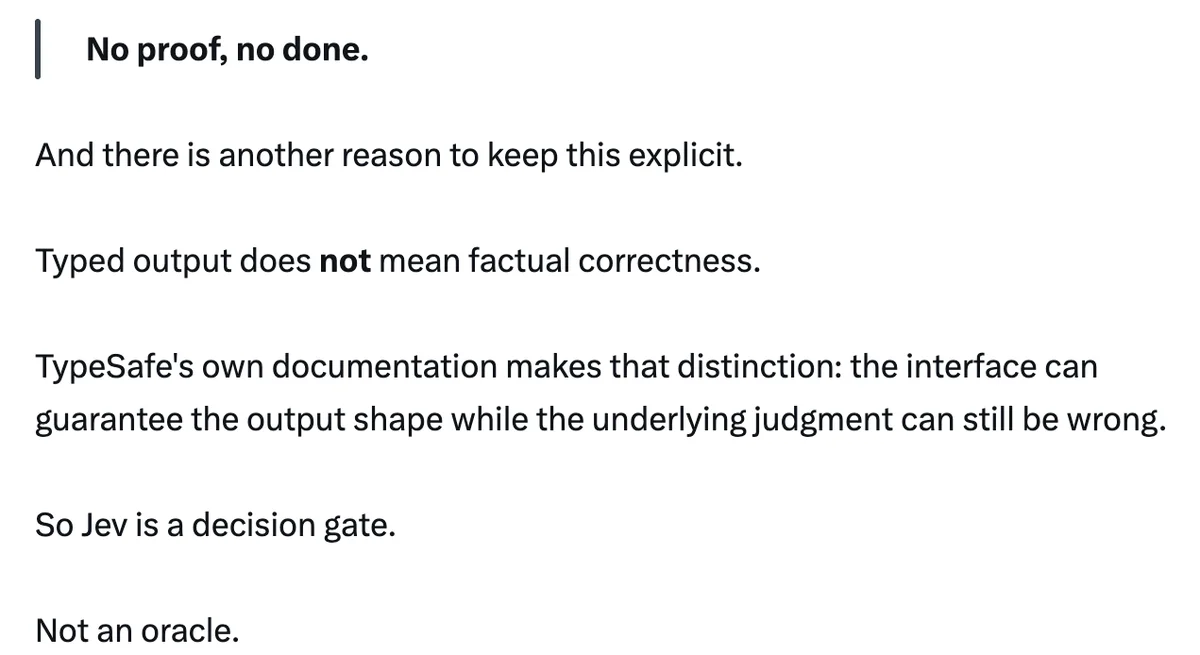元記事キャプチャ: No proof, no done. と完了の関所の図