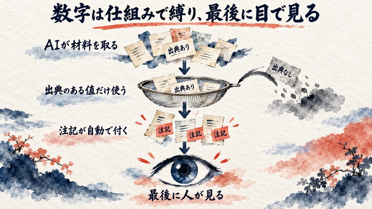 注意点4つのうち、私の仕組みにも決めごとがある数字の扱いの図