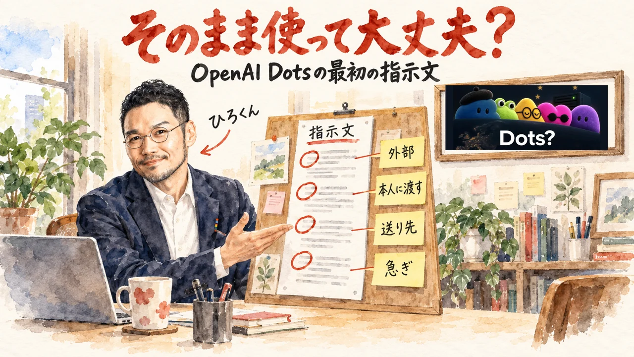 OpenAI Dotsの最初の指示文を公式ヘルプで読み比べたの図解