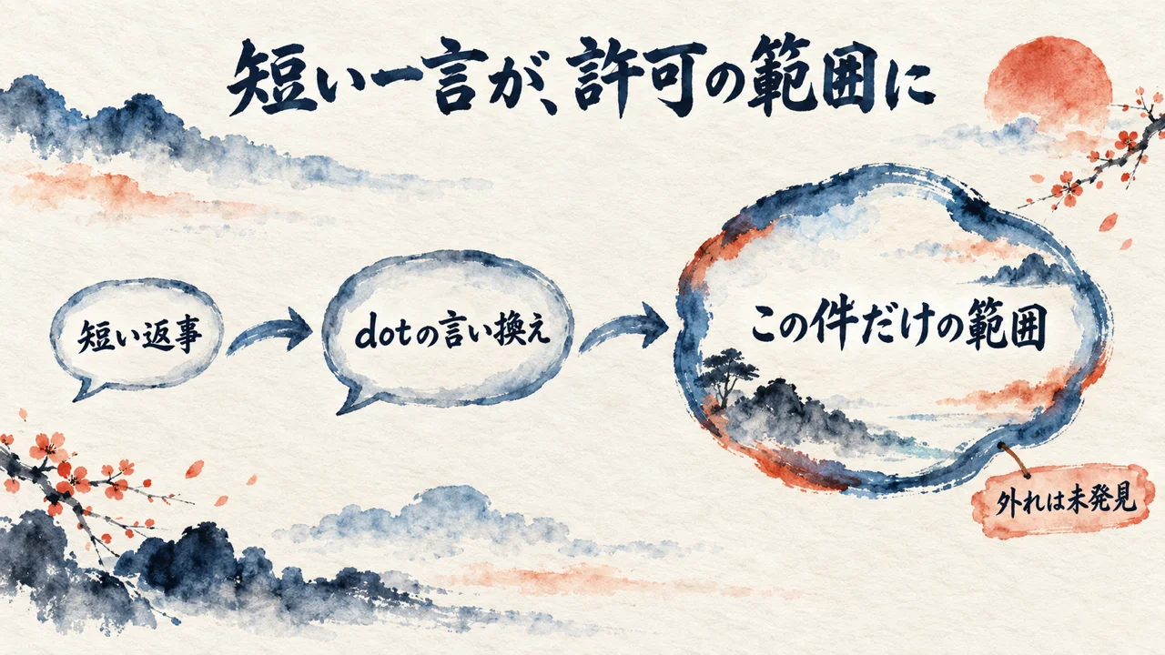 私のdotで見えたのは、短い一言が範囲に変わる場面｜範囲を外れた動きは、見つけていない