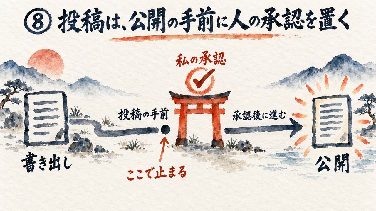 「⑧イン◯タやTikT◯kに投稿させる」私のリールは、公開の手前でAIが止まって確認が届いた