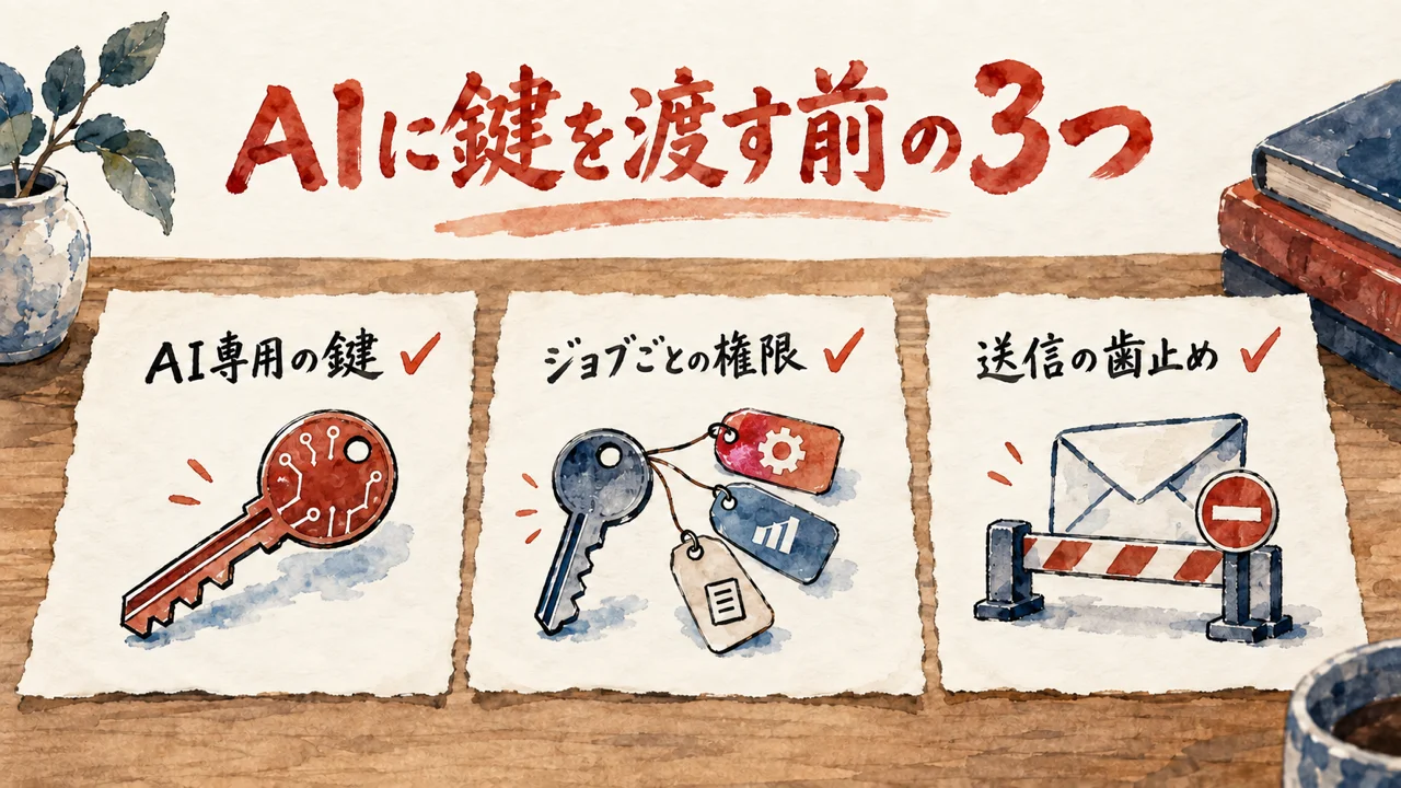 AIに鍵を渡す前に済ませる3つの設定の図解