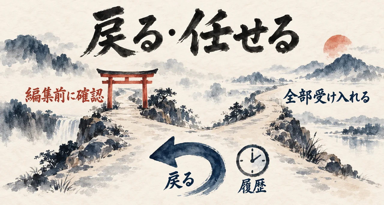 図解: 戻るボタンと編集の承認で、Claudeの操作をどこまで任せるか