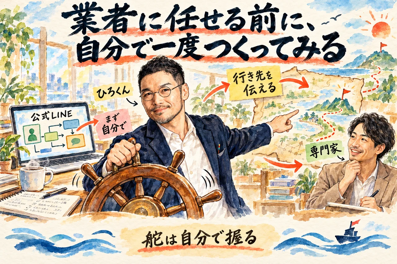 コラム｜行き先を自分で決めて舵を握り、専門家に伝えるひろくんを描いたグラレコ