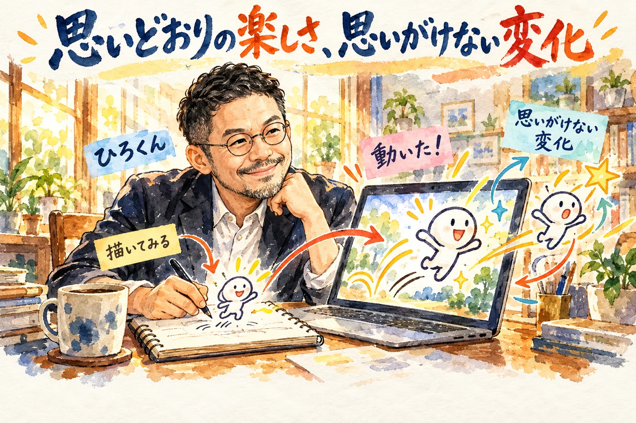 コラム|思いどおりに動く楽しさと、思いがけない変化を並べた図