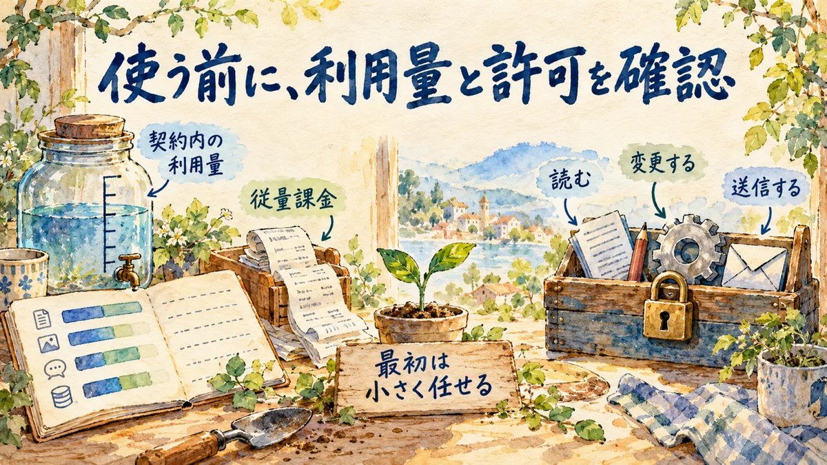 使う前に、利用量と許可を確認