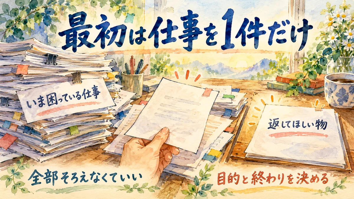 最初は仕事を1件だけ