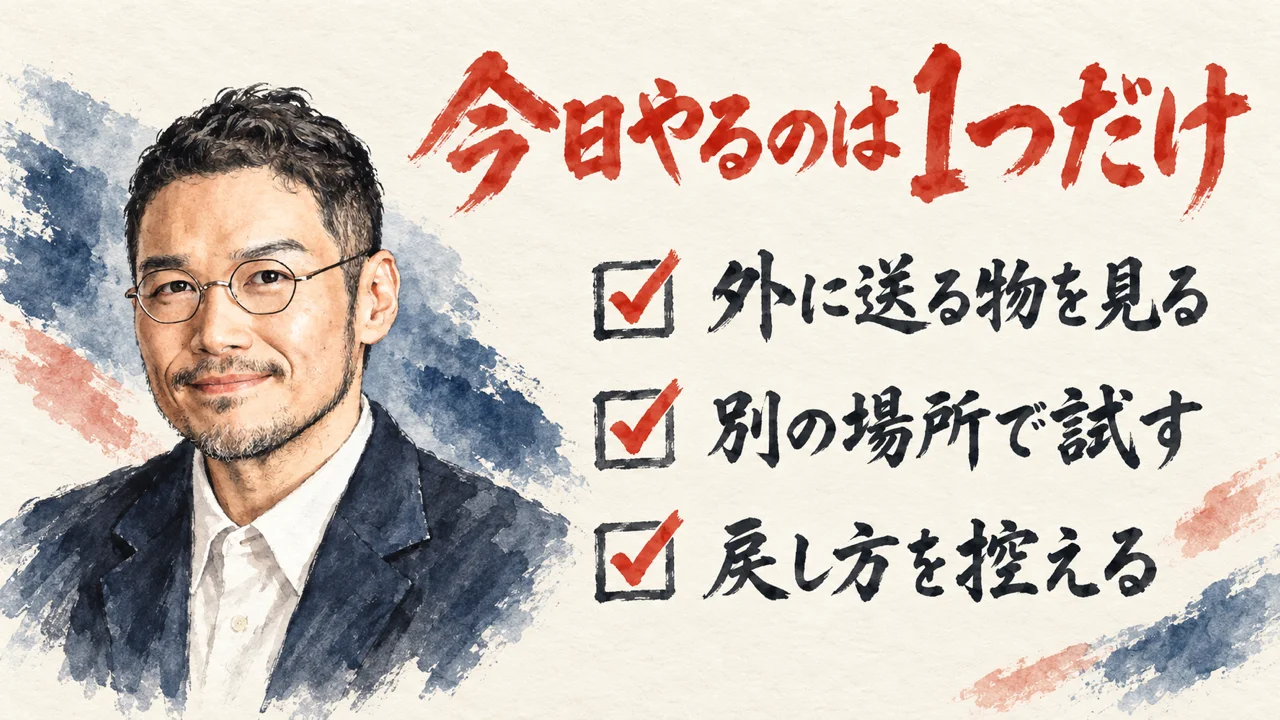 今日やるのは1つだけ・入れる前に確かめる3つ