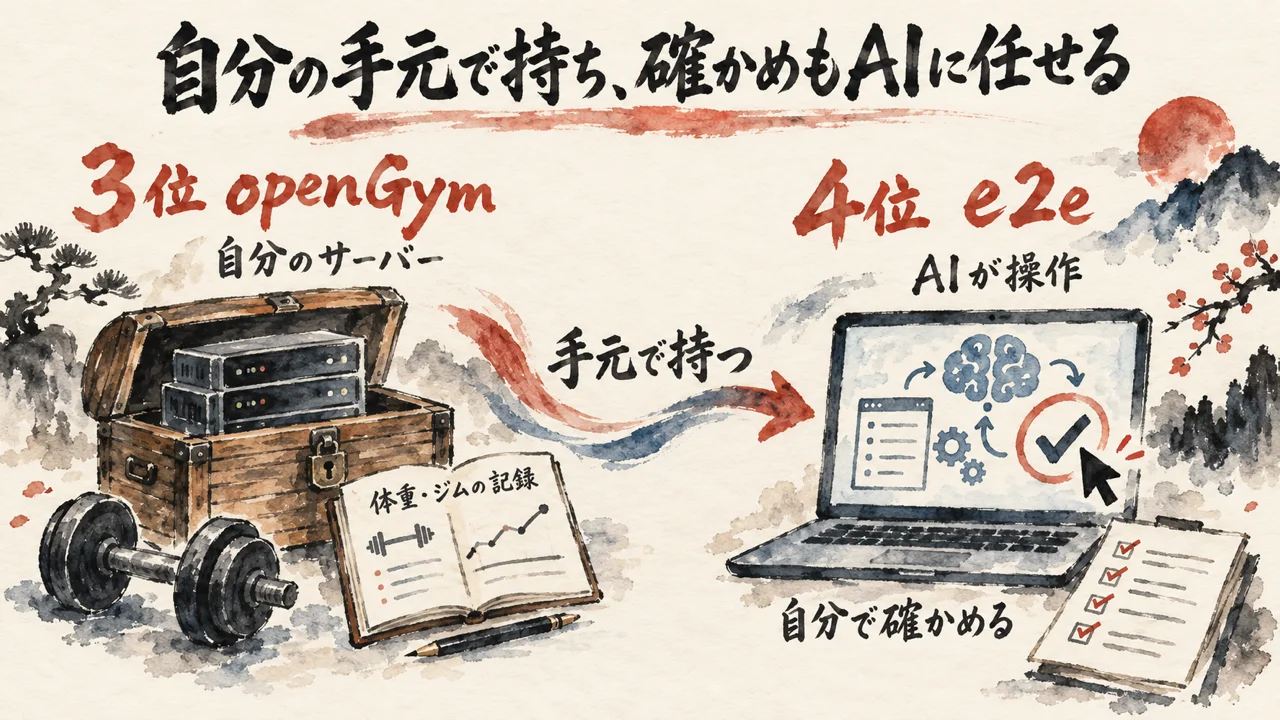 3位openGymと4位e2eを比べた図