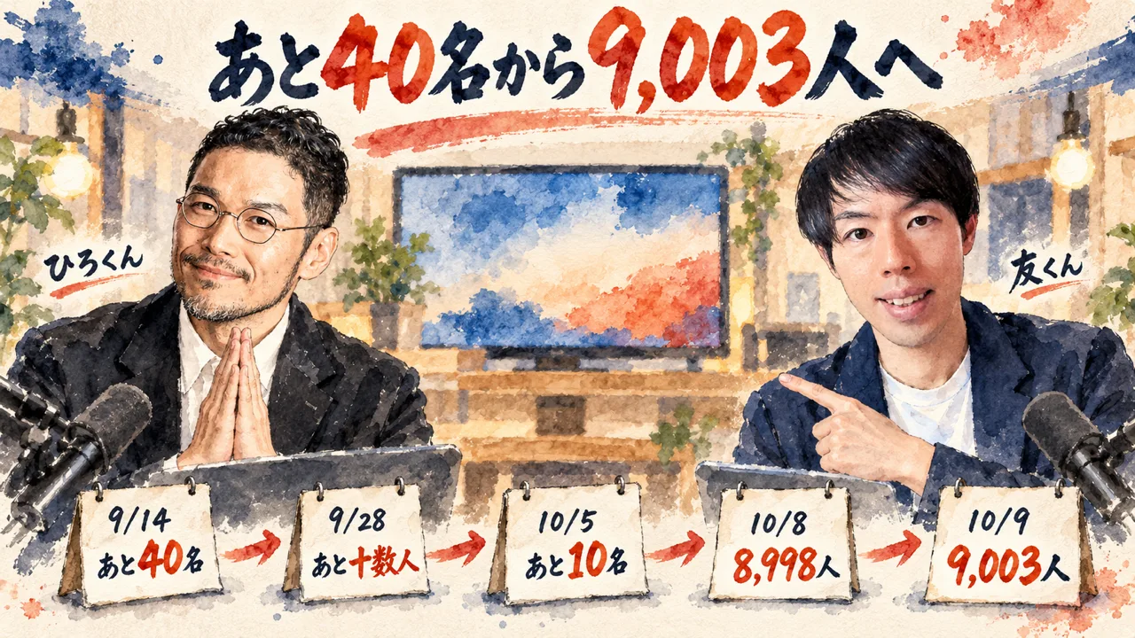 あと40名から9,003人へ