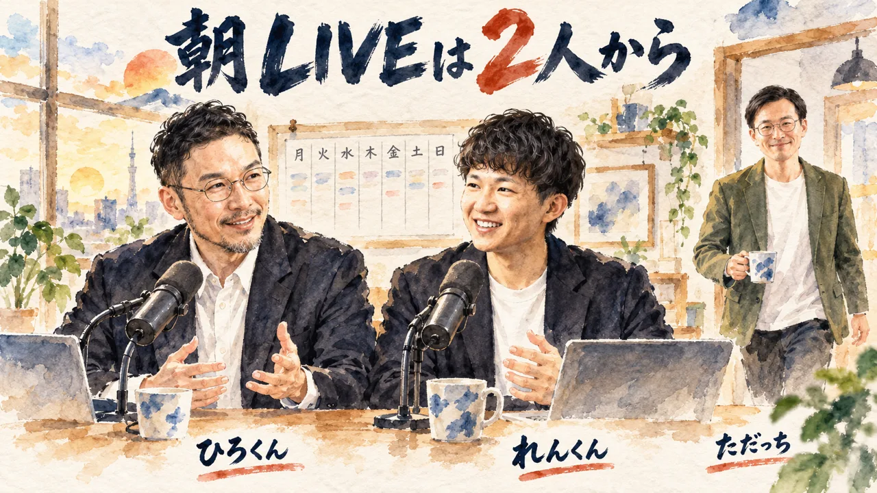 朝LIVEはひろくんとれんくんの2人から