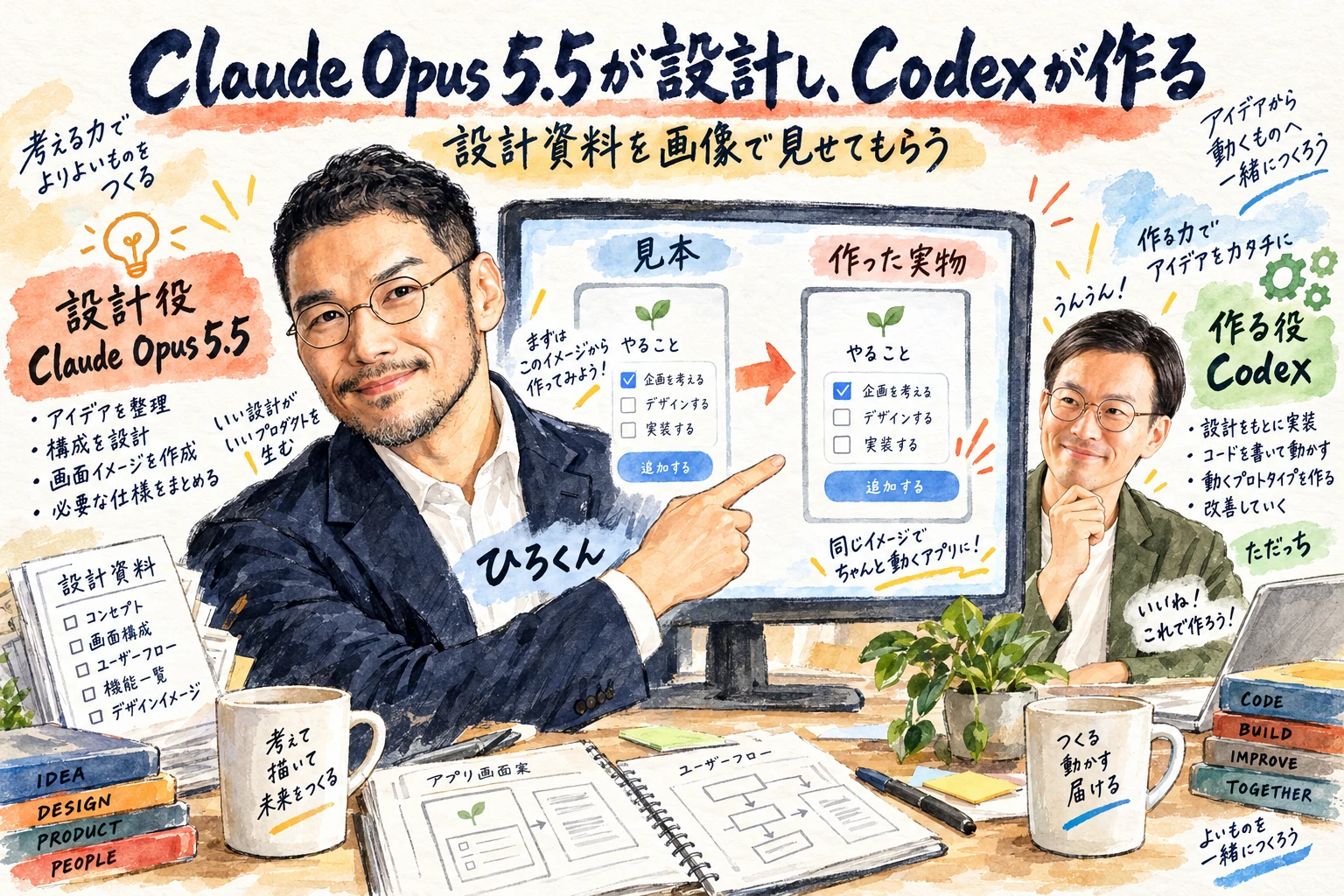 Claude Opus 5.5が設計しCodexが作る｜見本と作った実物が並ぶ設計資料