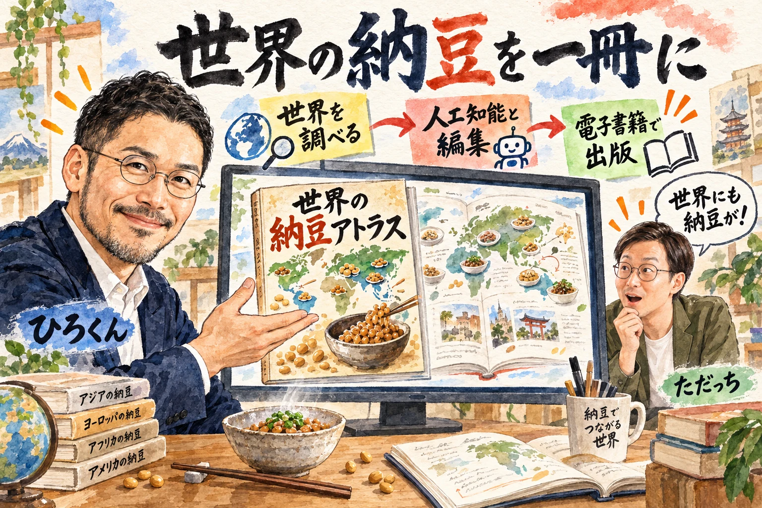 世界の納豆アトラスをAIでKindle出版｜今日13時と明日朝のLIVE予定
