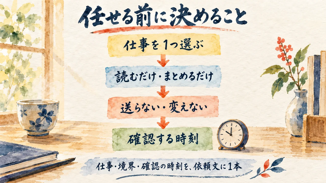 任せる前に決めること:仕事・境界・確認の時刻の4ステップ