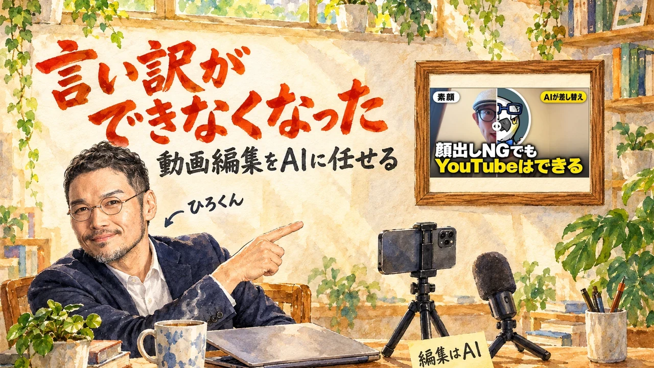 動画編集をAIに任せるの図解